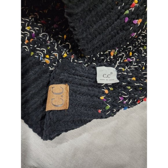 CC Exclusive Womens Wrap Shawl Scarf Long Black Multicolored Soft - Picture 2 of 9